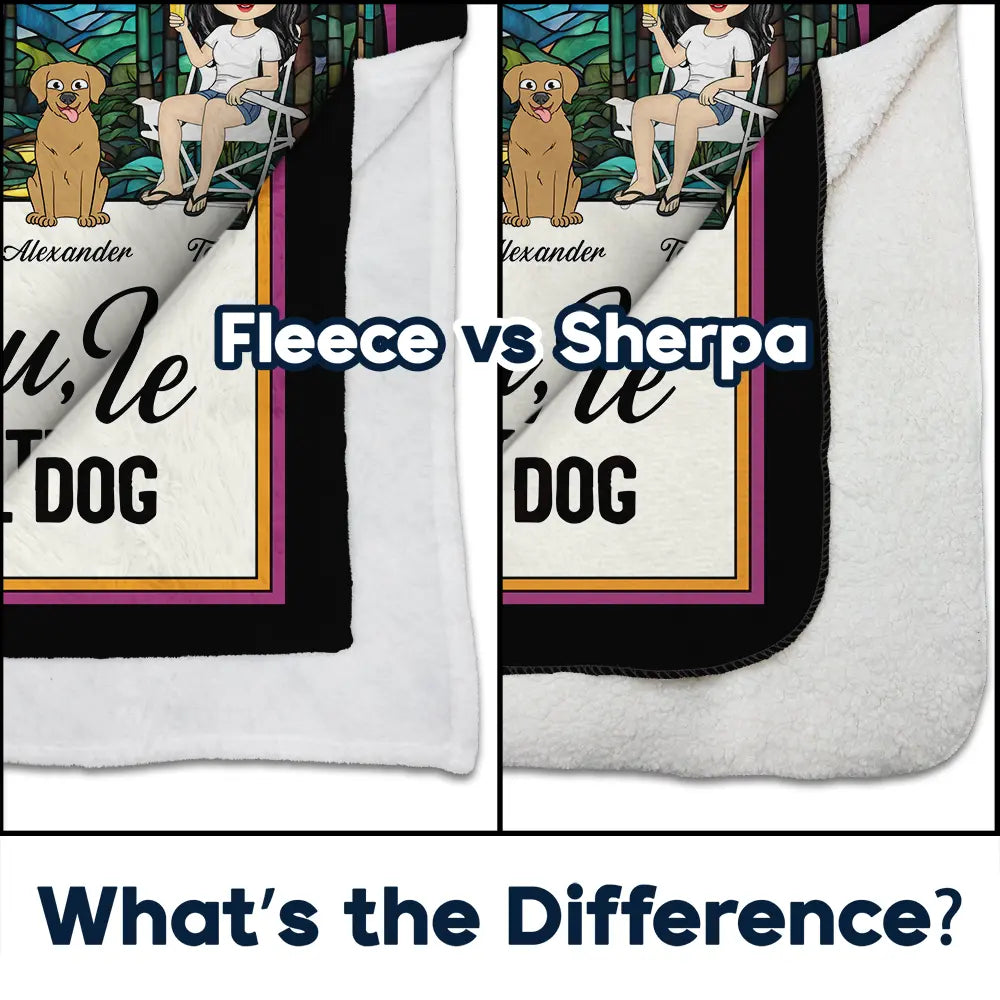 Camping You, Me And The Dogs - Personalized Fleece Blanket, Sherpa Blanket