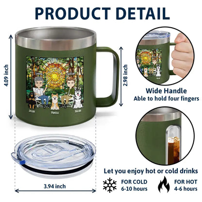 Weekend Forecast Camping - Personalized 14oz Stainless Steel Tumbler With Handle