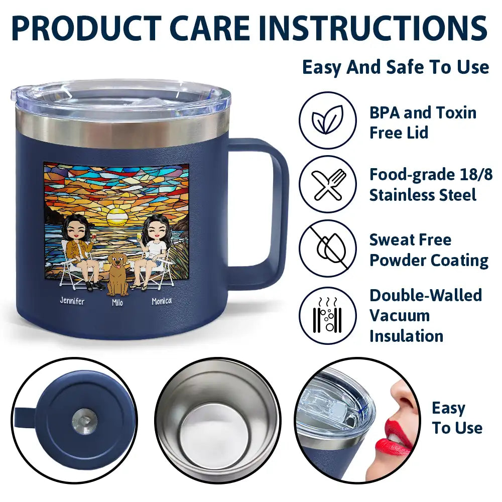 Weekend Forecast Camping - Personalized 14oz Stainless Steel Tumbler With Handle