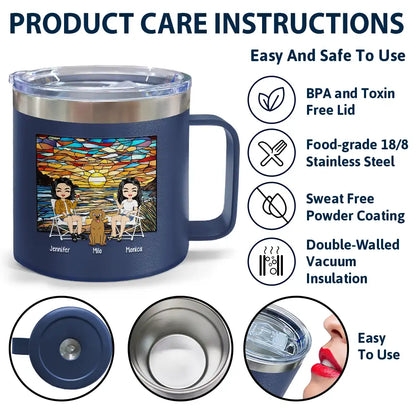 Weekend Forecast Camping - Personalized 14oz Stainless Steel Tumbler With Handle