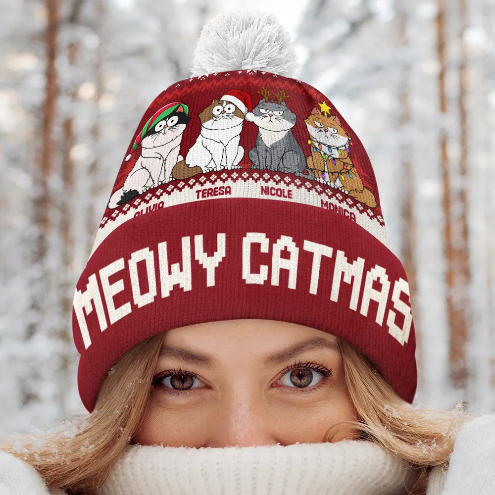 Meowy Catmas - Personalized Bobble Beanie Hat