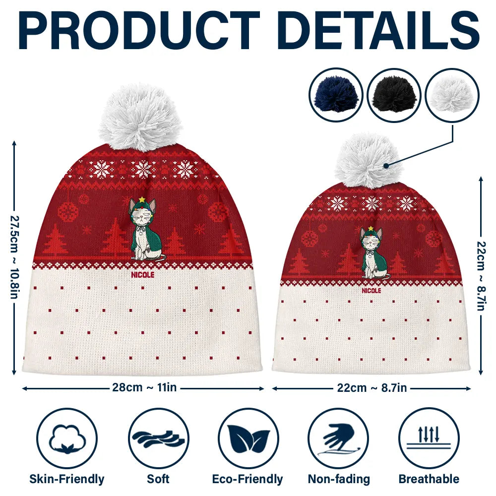 Meowy Catmas - Personalized Bobble Beanie Hat