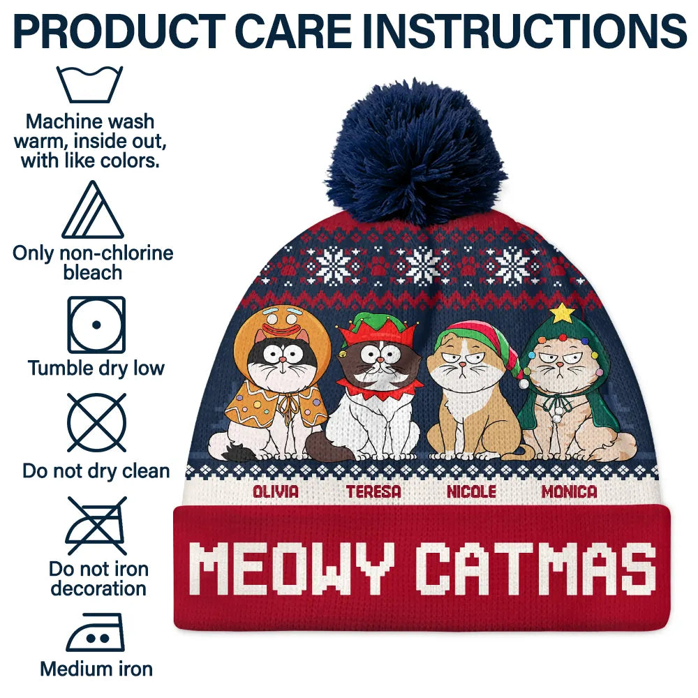 Meowy Catmas - Personalized Bobble Beanie Hat