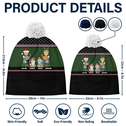 You, Me And The Cat - Personalized Bobble Beanie Hat