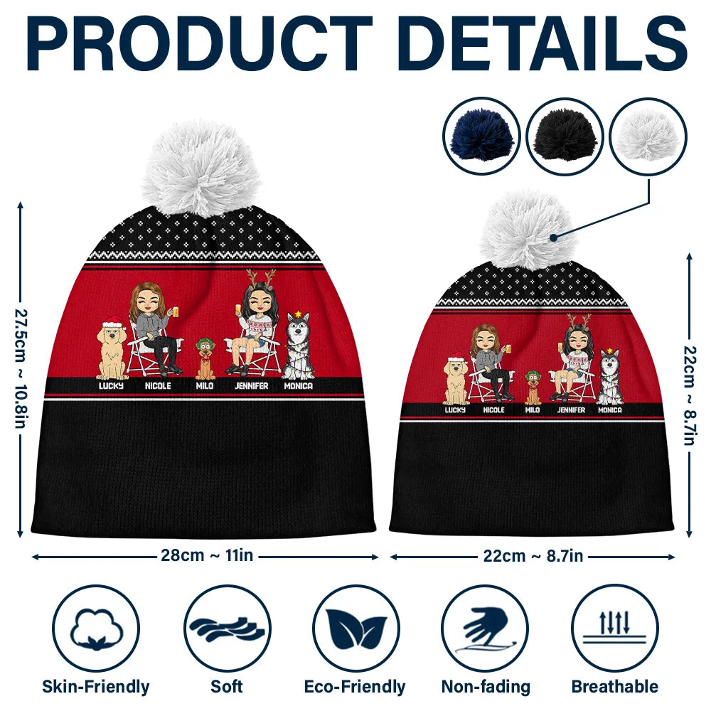 You, Me And The Dog - Personalized Bobble Beanie Hat