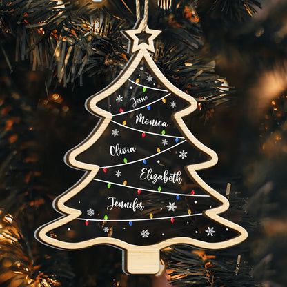 Christmas Tree Family Bestie Coworker Custom Name - Personalized Ornament