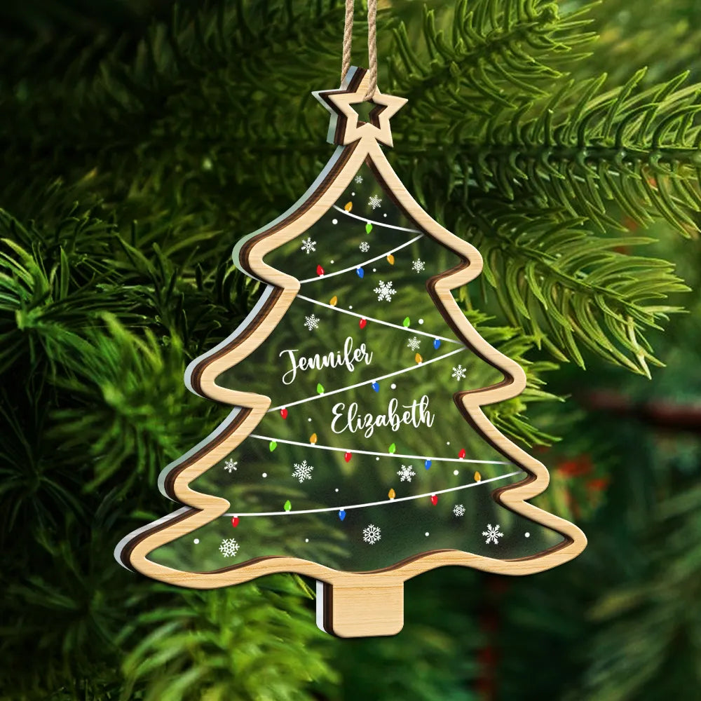 Christmas Tree Family Bestie Coworker Custom Name - Personalized Ornament