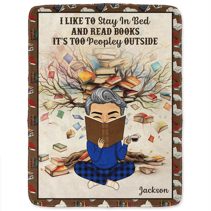 Book Tree Just A Girl Who Loves Books - Personalized Fleece Blanket, Sherpa Blanket