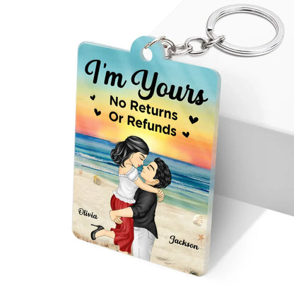 Couple Cartoon Song QR Code I'm Yours No Returns - Personalized Acrylic Keychain