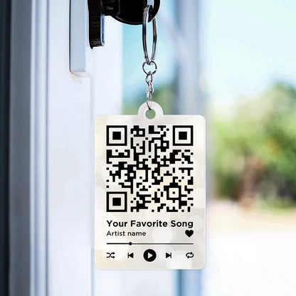 Couple Cartoon Song QR Code I'm Yours No Returns - Personalized Acrylic Keychain