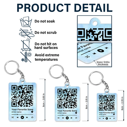 Couple Cartoon Song QR Code I'm Yours No Returns - Personalized Acrylic Keychain