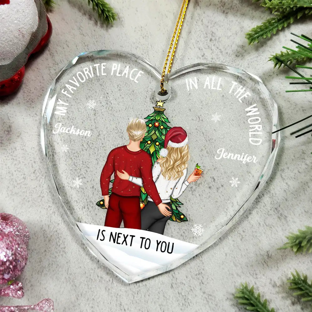 Christmas Backview My Favorite Place In All The World - Personalized Acrylic Ornament