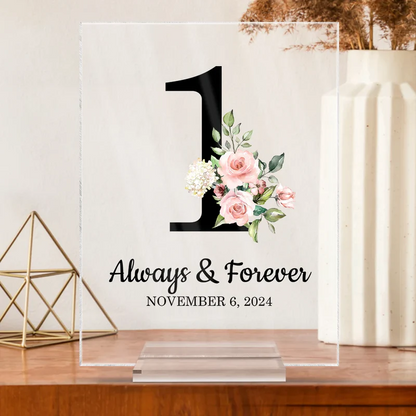 Couple Anniversary Love Message - Personalized Vertical Rectangle Acrylic Plaque