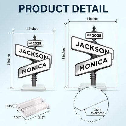 Couple Anniversary Love Message - Personalized Vertical Rectangle Acrylic Plaque