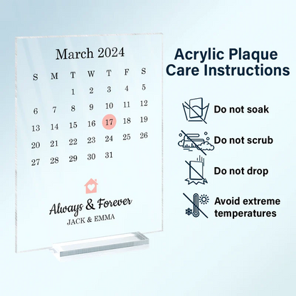 Couple Anniversary Love Message - Personalized Vertical Rectangle Acrylic Plaque