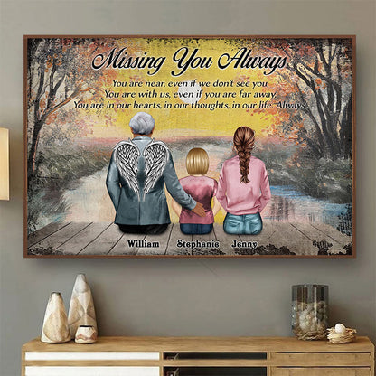Grandparent Memorial Missing You Always - Memorial Gift - Personalized Custom Poster