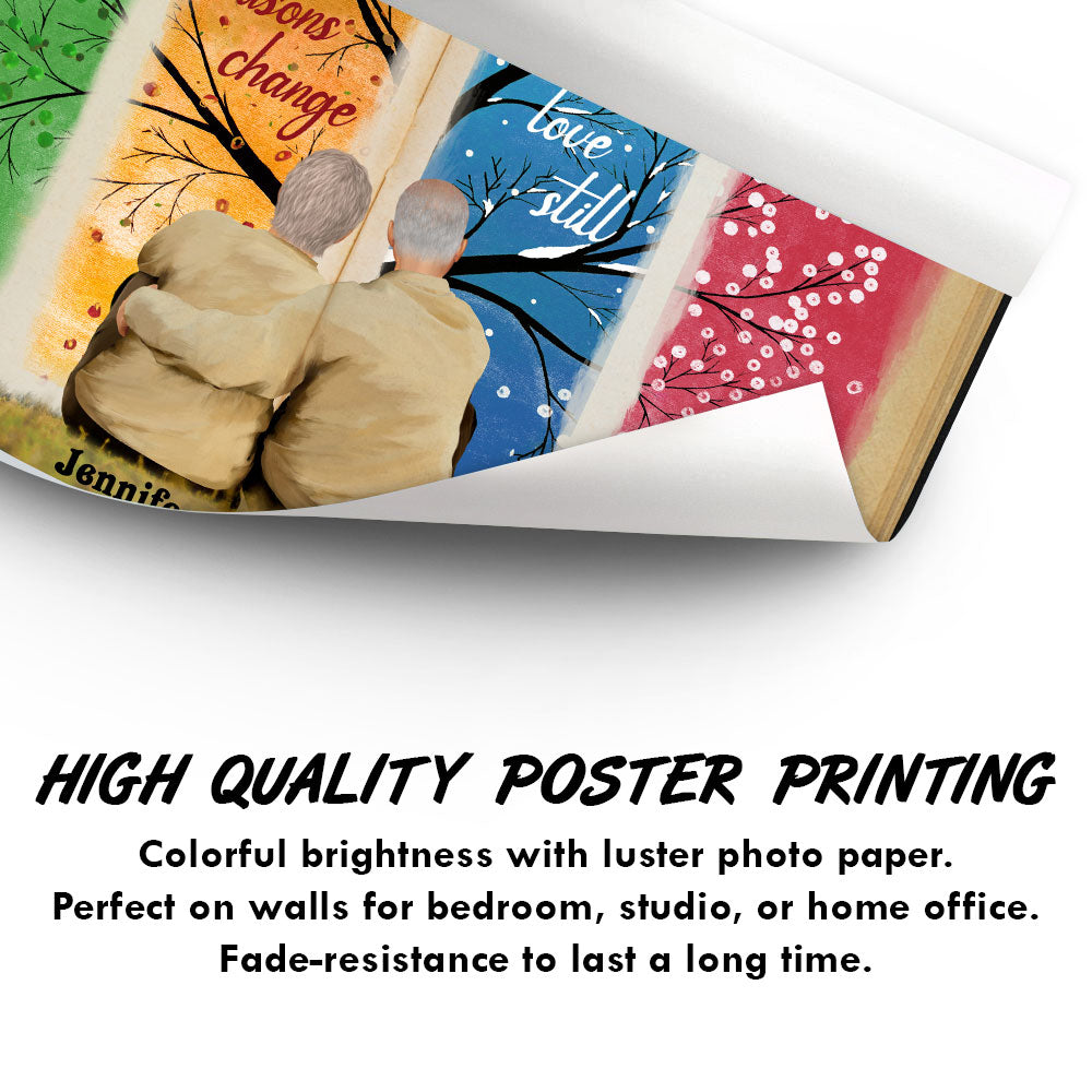 Our Love Still Stays The Same Family Old Couple - Gift For Grandparents - Personalized Custom Poster