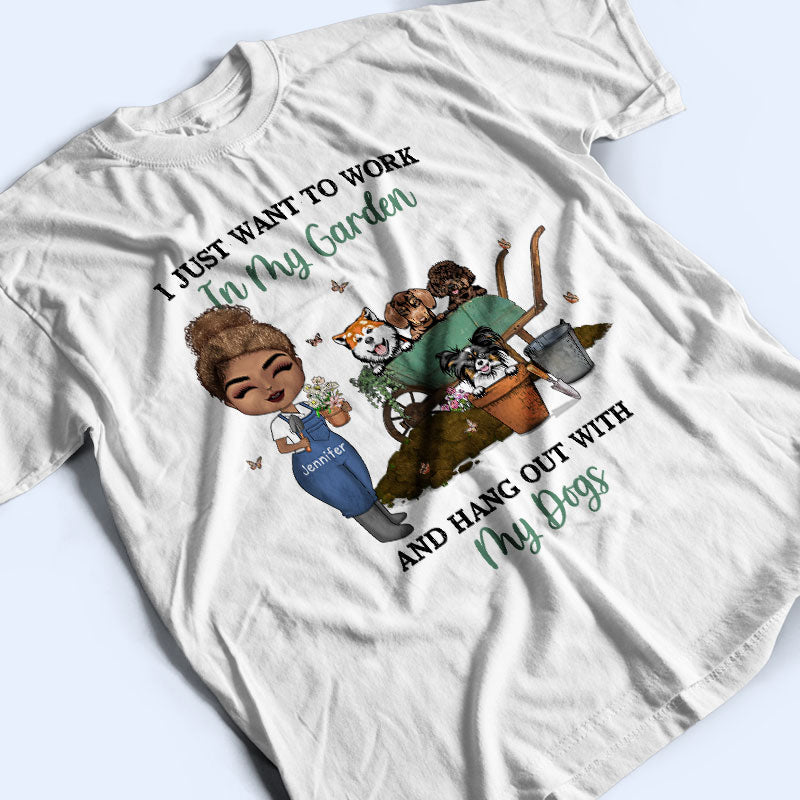 Dog Lovers Garden Chibi Girl Hang Out With My Dogs - Personalized Custom T Shirt
