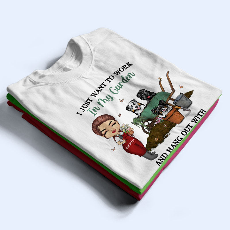 Dog Lovers Garden Chibi Girl Hang Out With My Dogs - Personalized Custom T Shirt