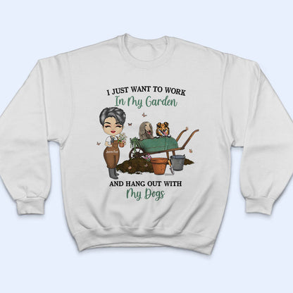 Dog Lovers Garden Chibi Girl Hang Out With My Dogs - Personalized Custom T Shirt