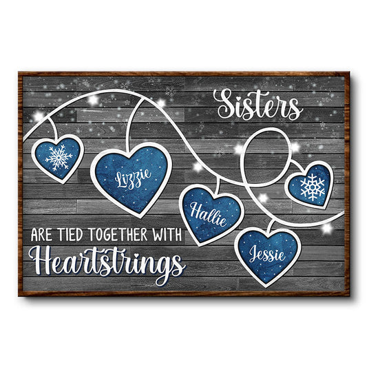 Tied Together With Heartstrings - Gift For Families, Couples, Best Friends - Personalized Custom Poster