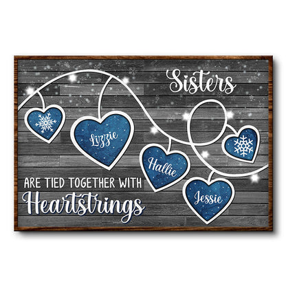 Tied Together With Heartstrings - Gift For Families, Couples, Best Friends - Personalized Custom Poster