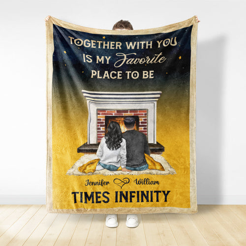Together With You Couple - Personalized Custom Fleece Blanket