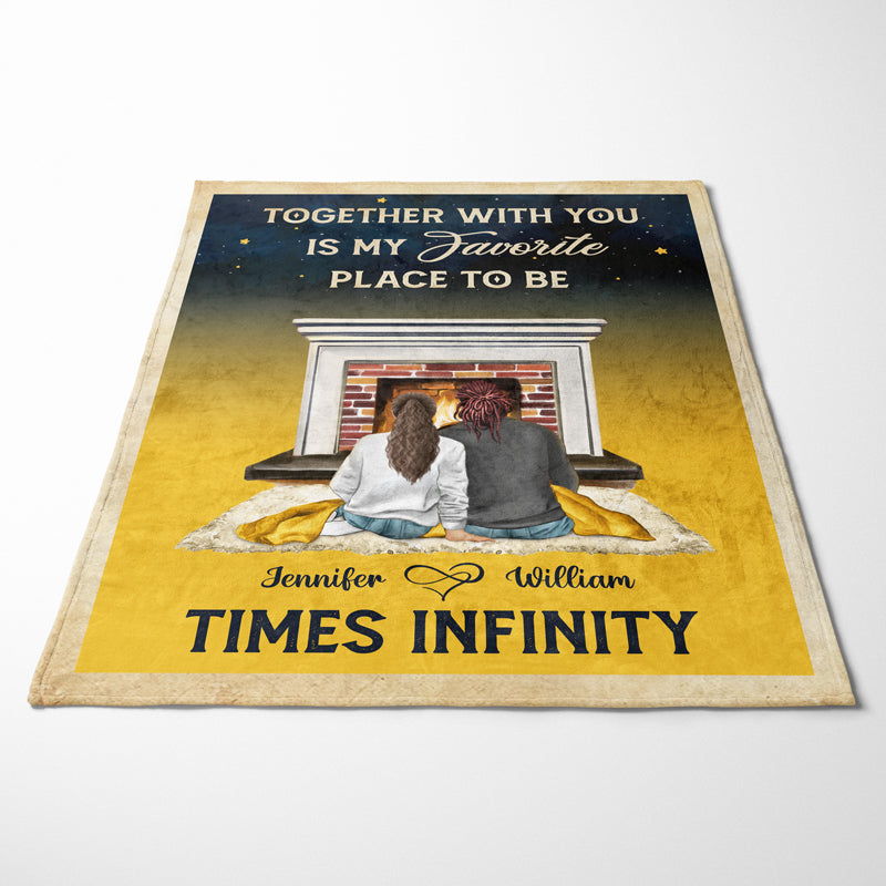 Together With You Couple - Personalized Custom Fleece Blanket
