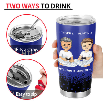 Player 1 Player 2 - Gift For Gaming Couples - Personalized Custom Tumbler