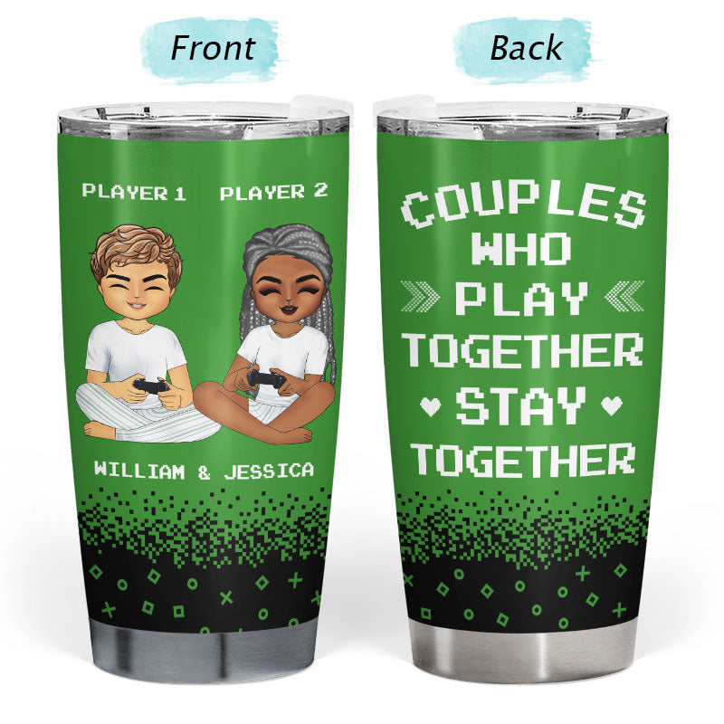 Player 1 Player 2 - Gift For Gaming Couples - Personalized Custom Tumbler