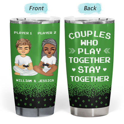 Player 1 Player 2 - Gift For Gaming Couples - Personalized Custom Tumbler