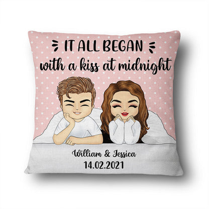It All Began With - Gift For Couples - Personalized Custom Pillow
