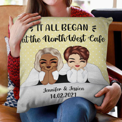 It All Began With - Gift For Couples - Personalized Custom Pillow