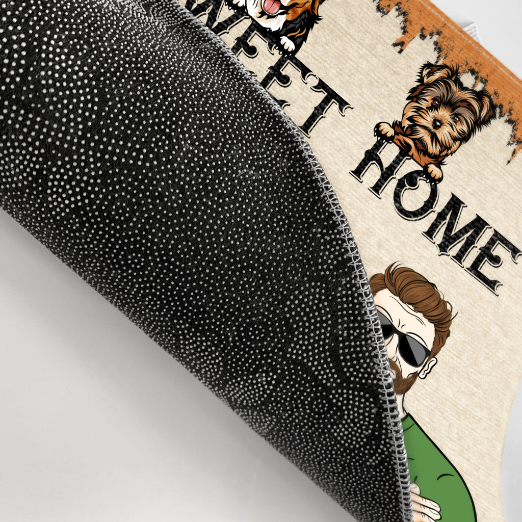 Dog Lovers Married Couple Home Sweet Home - Personalized Custom Doormat