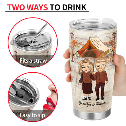 Family Old Couple Camping When We Get To The End Of Our Lives - Personalized Custom Tumbler