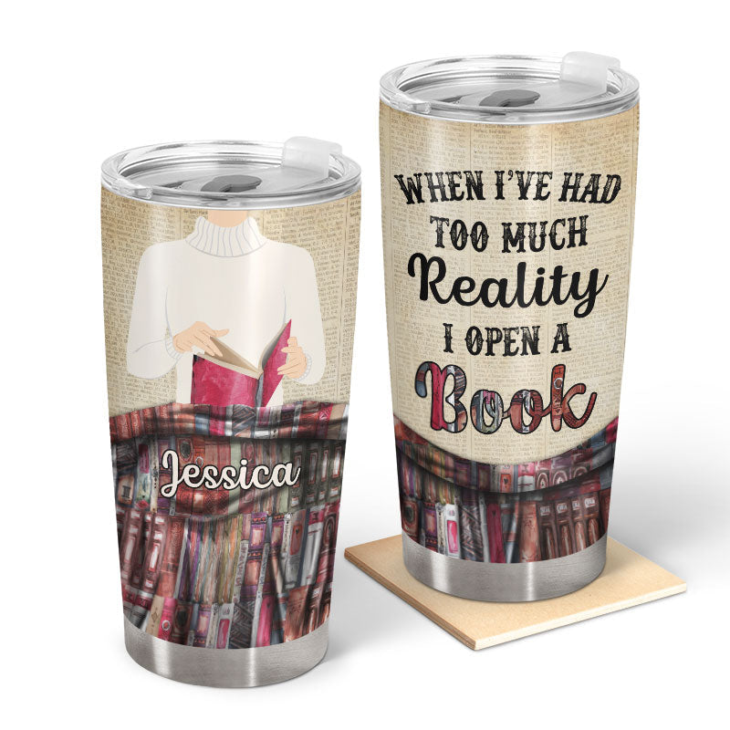 I Open A Book Reading - Personalized Custom Tumbler