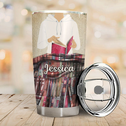 I Open A Book Reading - Personalized Custom Tumbler