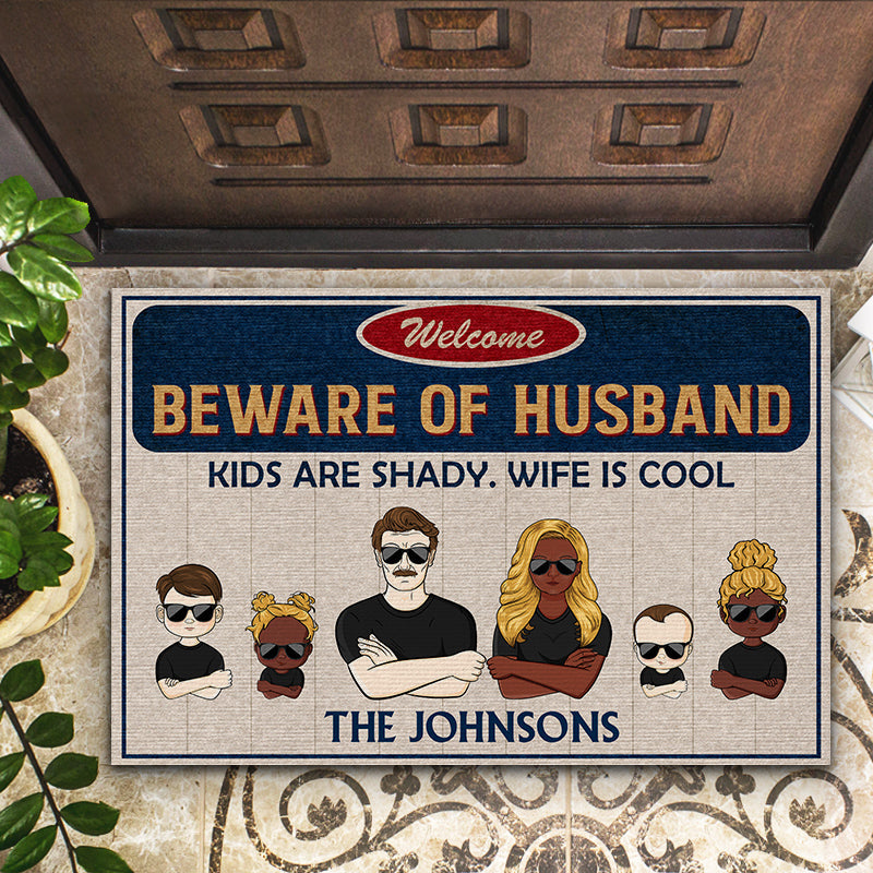 Couple Family Beware Of Wife - Personalized Custom Doormat