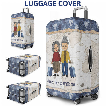 Couple My Home And My Adventure - Personalized Custom Luggage Cover
