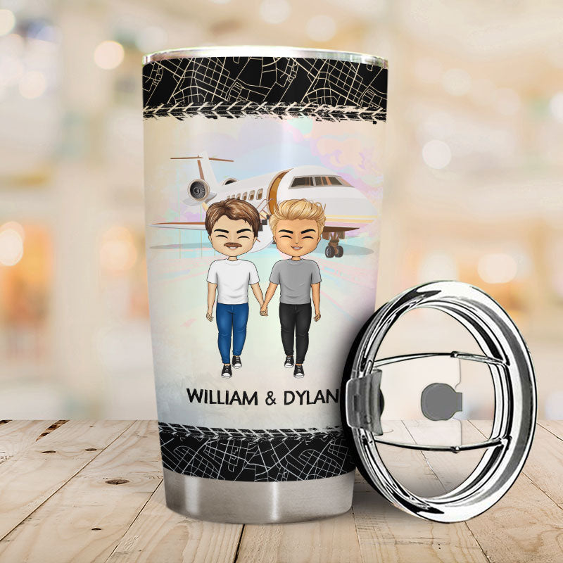 Who You Have Beside Traveling - Bestie, Couple Gift - Personalized Custom Tumbler