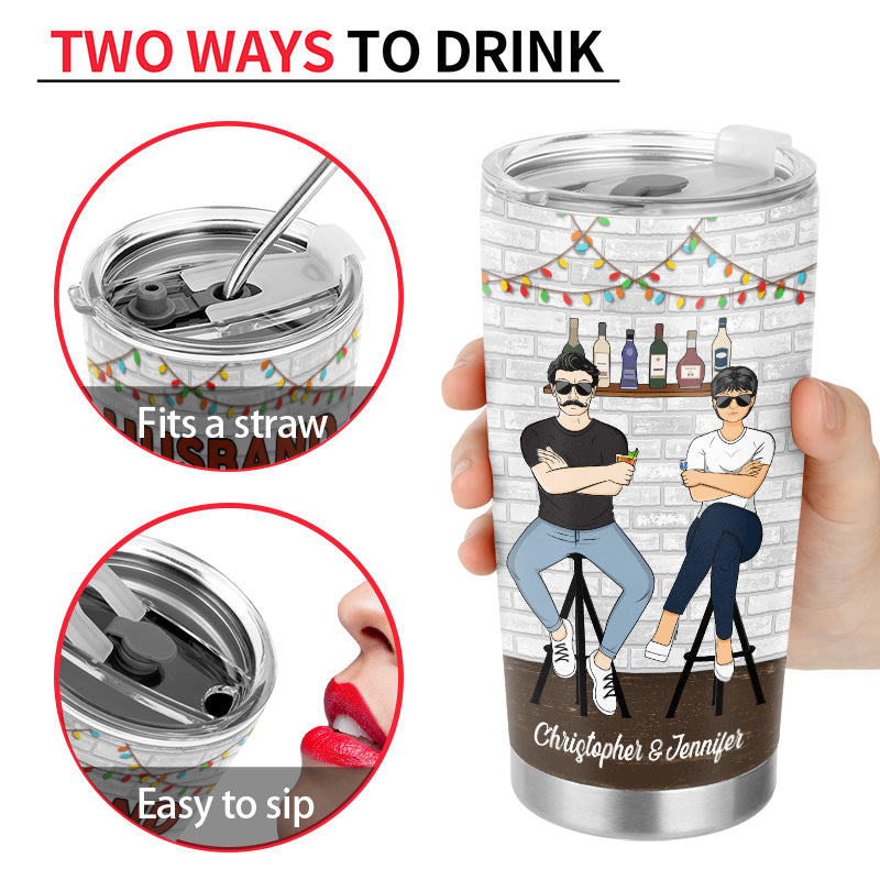 Family Couple Husband And Wife Drinking Buddies For Life - Personalized Custom Tumbler