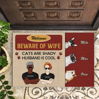 Pet Lovers Beware Of Wife Dogs Are Shady - Personalized Custom Doormat