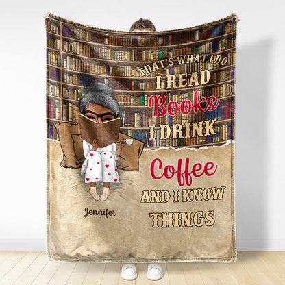 Reading Chibi Just A Girl Who Loves Books - Personalized Custom Fleece Blanket