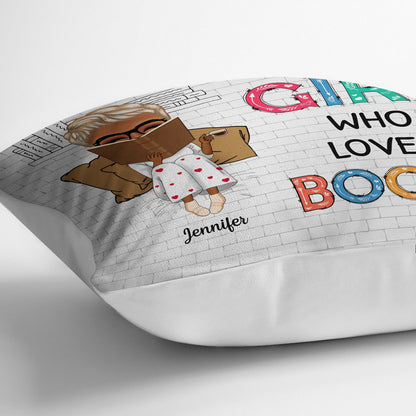 Reading Just A Girl Boy Who Loves Books Sketch - Personalized Custom Pillow