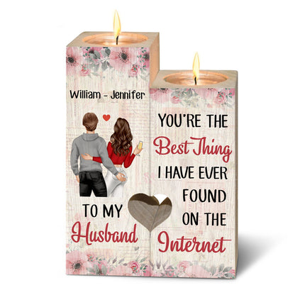 Couple You're The Best Thing I Ever Found - Personalized Custom Candle Holder