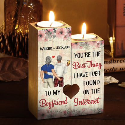 Couple You're The Best Thing I Ever Found - Personalized Custom Candle Holder