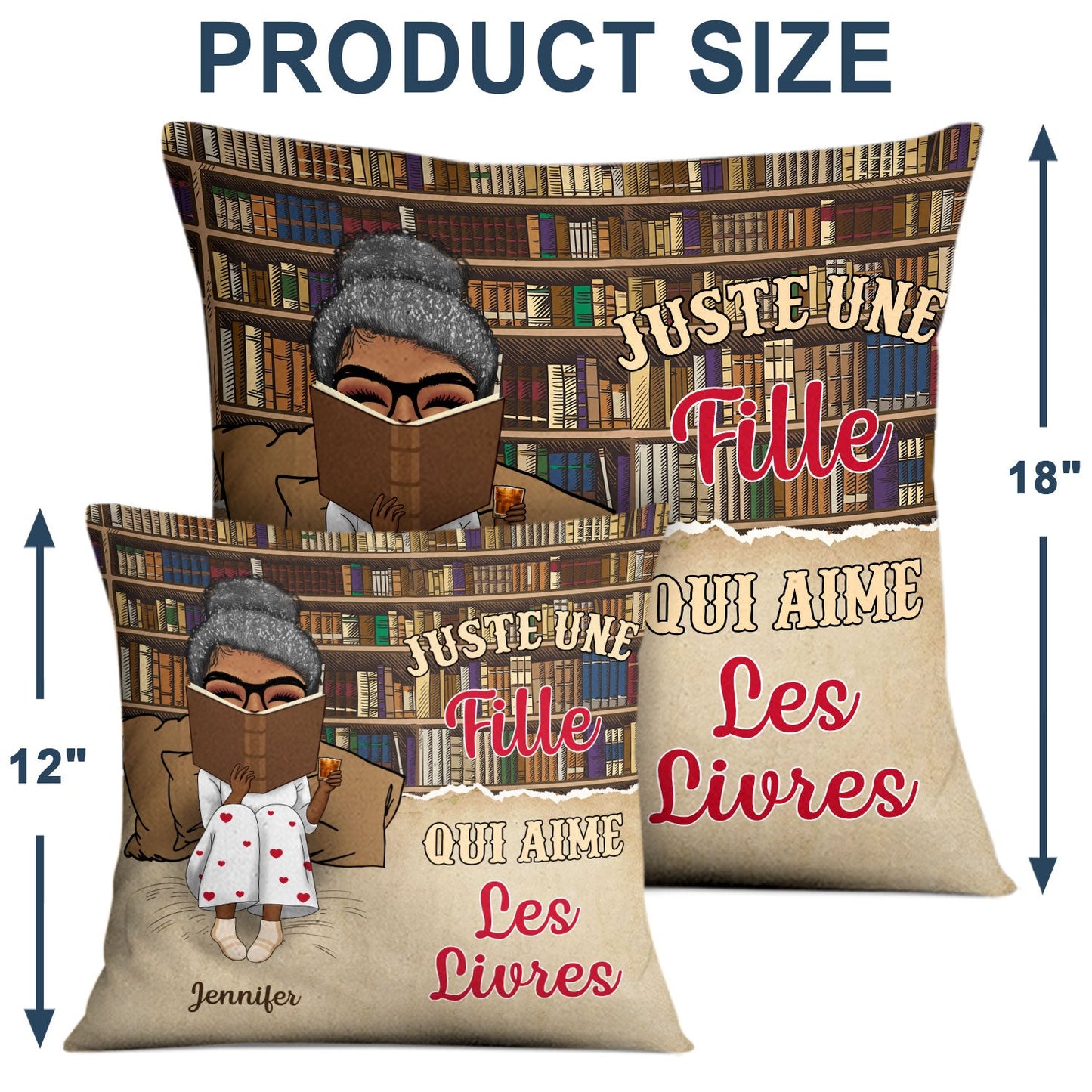 Reading French Tout Simplement Passionnée De Lecture - Oreiller Personnalisé