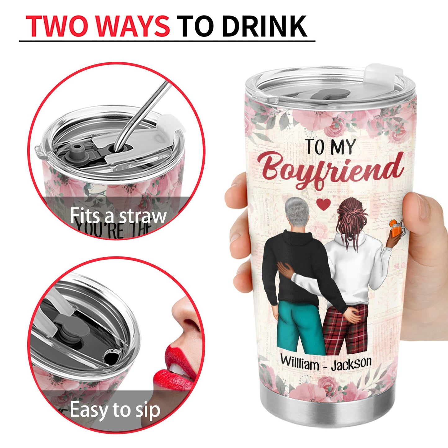 Couple You're The Only One I Want To Annoy Floral - Anniversary Gift For Couple - Personalized Custom Tumbler