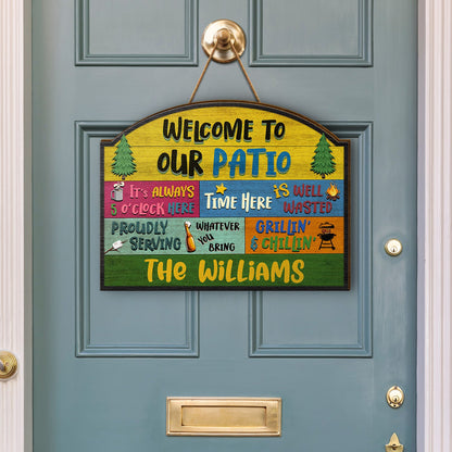 Welcome Grilling Chilling - Camping Decor - Personalized Custom Shaped Wood Sign