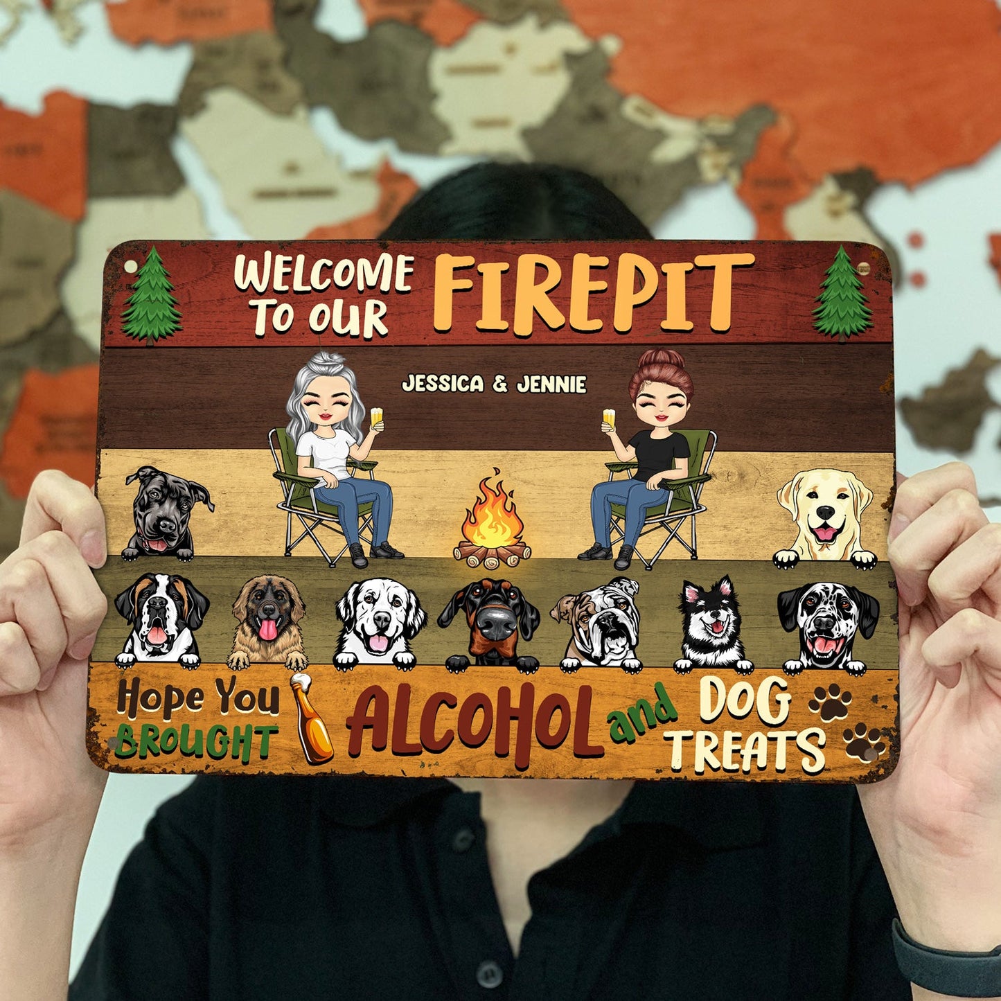 Welcome To Our Campsite Dog Treats - Gift For Couples - Personalized Custom Classic Metal Signs